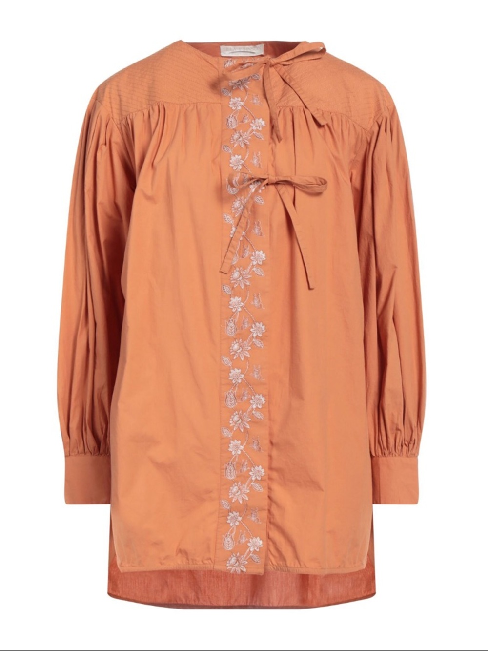 Ulla Johnson Embroidered Orange Tunic Blouse